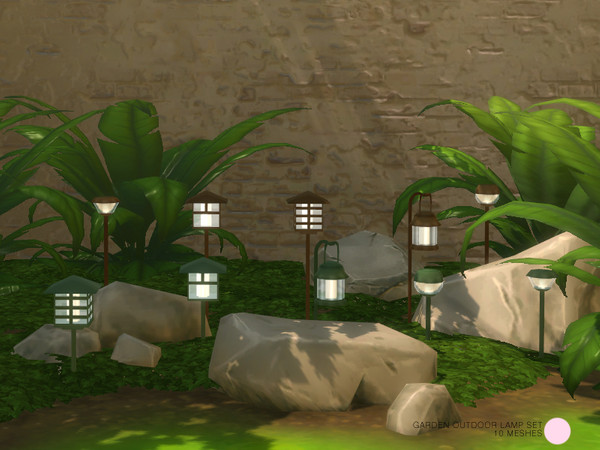 Sims 4 — Garden Outdoor Lamp Set by DOT — Garden Outdoor Lamp Set. Contemporary and Traditional Garden Lighting made of