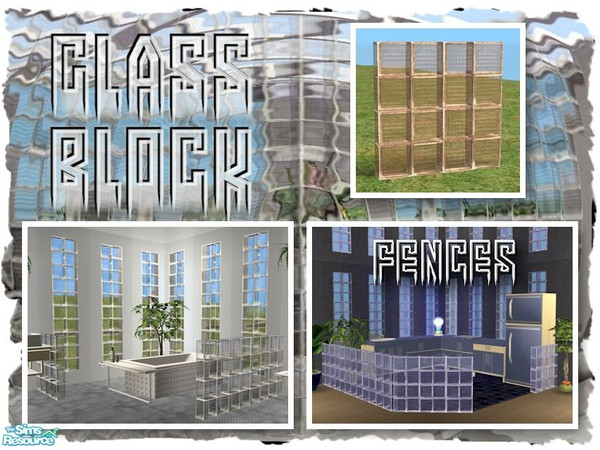 Sims 2 — Glass Block Wall (Bronze Glass) by Cyclonesue — Make glass block walls the easy way - with a fence in bronze