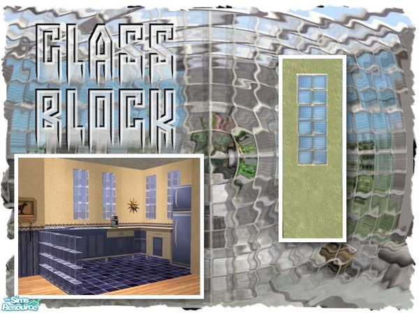 Sims 2 — Glass Block Half Height Slim Window by Cyclonesue — A half height slim window in glass block. Takes its