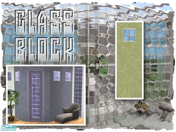 Sims 2 — Glass Block Privacy Window by Cyclonesue — A small privacy window made of glass block. Takes its recolours from