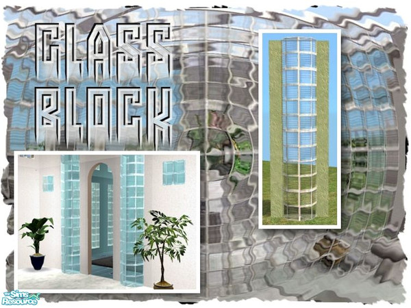 Sims 2 — Glass Block Curved Window by Cyclonesue — A full-height curved window made of glass block. Looks great as a