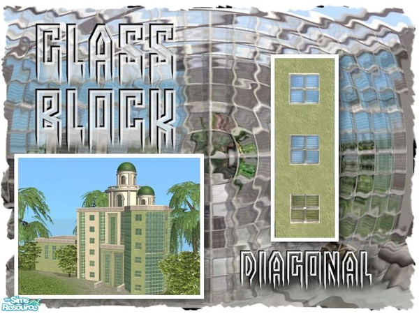 Sims 2 — Glass Block Window - 3 Cubes Diagonal by Cyclonesue — Diagonal version of the 3-cubes window. Takes its