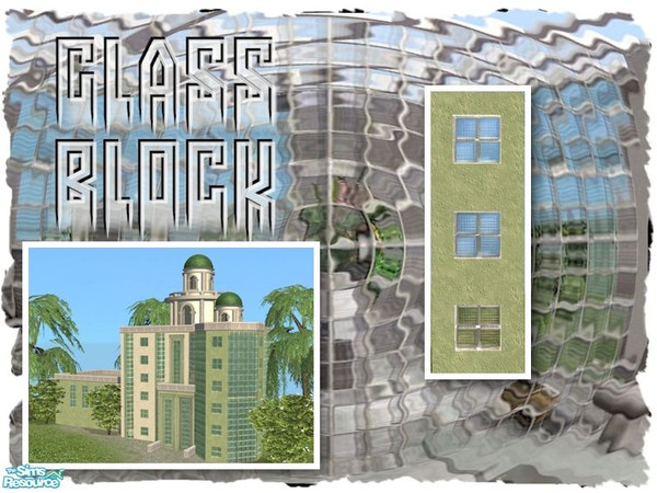 Sims 2 — Glass Block Window - 3 Cubes by Cyclonesue — A 3-cube design glass block window. Takes its recolours from the