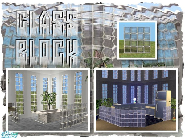 Sims 2 — Glass Block Window - Half Height by Cyclonesue — This low-height window gives the appearance of half-walls made