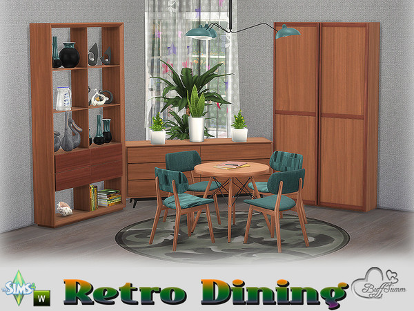 Sims 4 — Retro Diningroom by BuffSumm — Traveling back in time... Retro Living... Stylish, Colorful, Retro :) You get 17