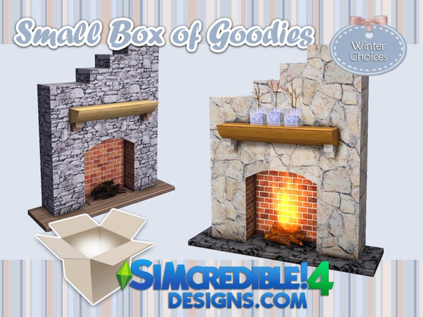 Sims 4 — Winter choices fireplace by SIMcredible! — It's SIMcredible! Small box of goodies #5 - Your lovely source for