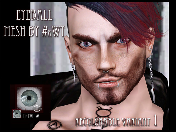 Sims 3 — Friendly customizable Eyes 038 by RemusSirion — - 3 different variants as well as 2 recolorable variant with 3