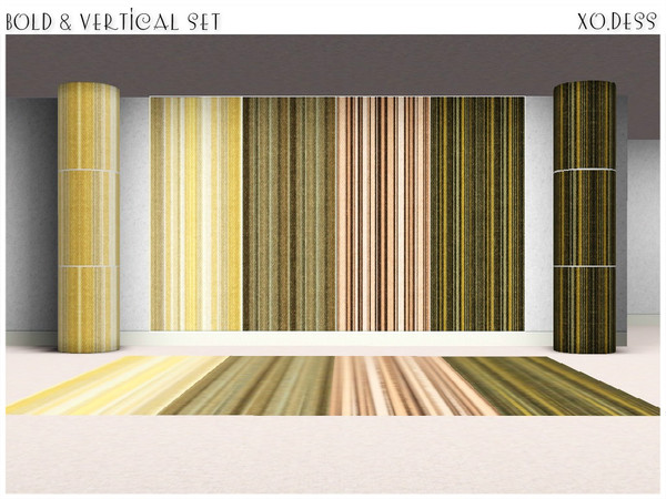 Sims 3 — Bold & Vertical SET. by Xodess — This set consists of four lovely textures/patterns... How to find them in