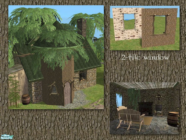 Sims 2 — Tree Window (2 tile) by Cyclonesue — Straight version - don't forget to download the diagonal. Requires the
