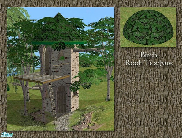 Sims 2 — Tree Roof Texture - Birch by Cyclonesue — A custom roof texture to match the Maxis birch tree.