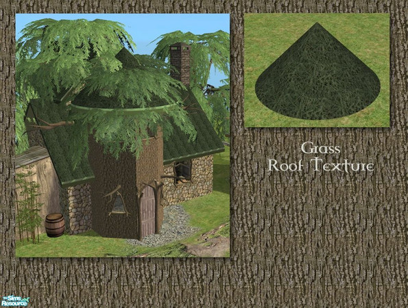 Sims 2 — Tree Roof Texture - Willow by Cyclonesue — A custom roof texture to match the Maxis willow tree.