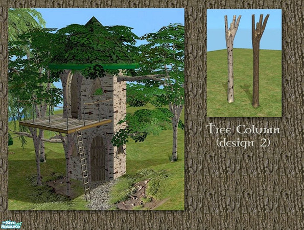 Sims 2 — Tree Column (Design 2) by Cyclonesue — One of two column designs. Don't forget to download the master mesh from