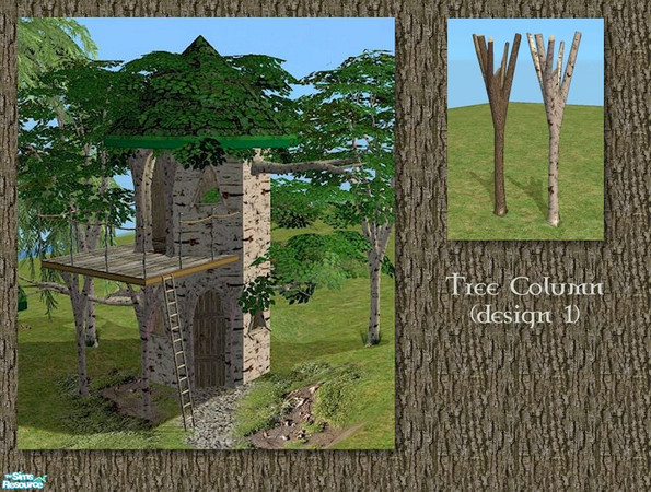 Sims 2 — Tree Column (Design 1) by Cyclonesue — One of two column designs. Don't forget to download the master mesh from