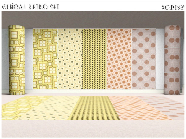 Sims 3 — Cubical Retro SET. by Xodess — This set consists of five lovely textures/patterns... How to find them in game: