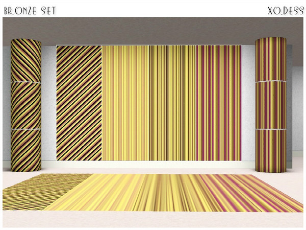Sims 3 — Bronze SET. by Xodess — This set consists of four lovely textures/patterns... How to find them in game: After