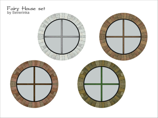 Sims 4 — [FairyHouse] Round window big by Severinka_ — Big round window with a stone frame From the set of 'Fairy House'