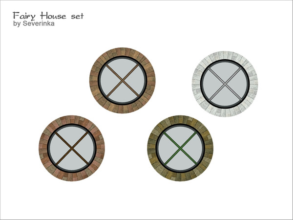 Sims 4 — [FairyHouse] Round window small by Severinka_ — Small round window with a stone frame From the set of 'Fairy