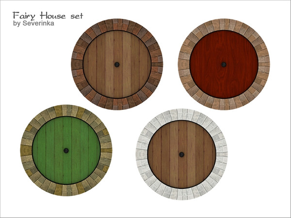 Sims 4 — [FairyHouse] Round door without tracery by Severinka_ — Round door with a stone frame without tracery. From the