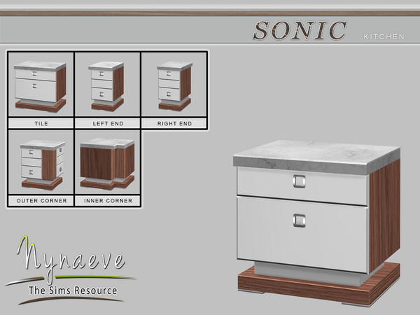 Sims 4 — Sonic Kitchen Counter by NynaeveDesign — Sonic Kitchen - Kitchen Counter Located in: Surfaces - Counters Price: