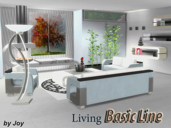 Sims 4 —  Livingroom Basic Line by Joy6 — A set of furniture for the livingroom in a modern style. Objects in this set::