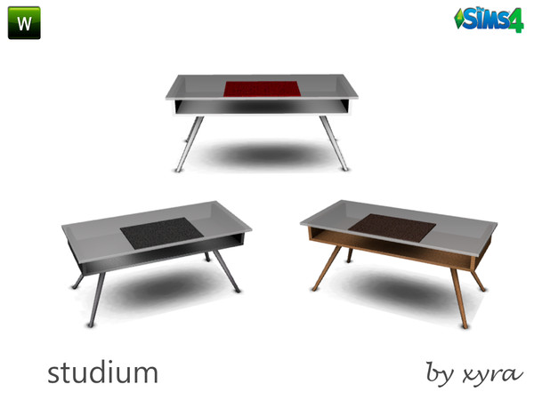 Sims 4 — xyra Studium desk by xyra332 — desk for study, new mesh and in 3 different colors belong to the set studium