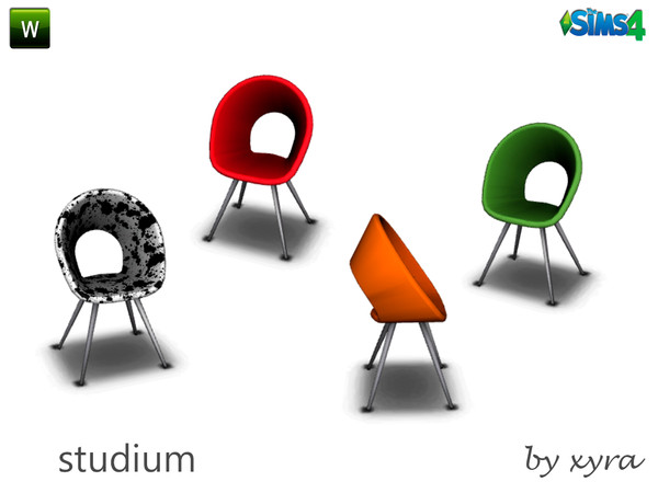Sims 4 — xyra Studium chair by xyra332 — chair for study, new mesh and in 4 different colors, belong to the set studium
