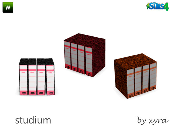 Sims 4 — xyra Studium folders by xyra332 — folders for study, new mesh and in 3 different colors, belongs to the set