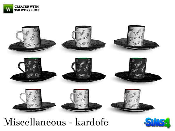 Sims 4 — kardofe_Miscellaneous_Cups by kardofe — Decorated for coffee, three cups Group 