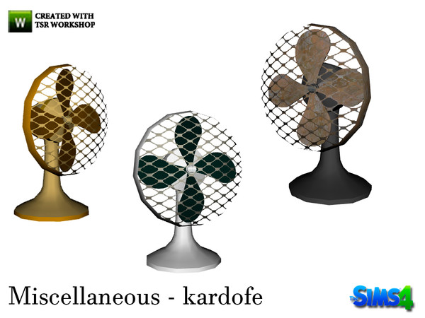 Sims 4 — kardofe_Miscellaneous_Fan by kardofe — Fan in three different colors 