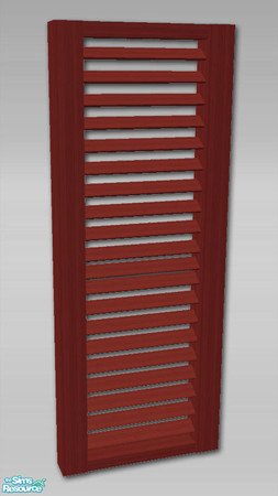 Sims 2 — Louvre Partition - Red by Shakeshaft — Part of a set of 4 Louvre Partition/Fence, full wall height, add a