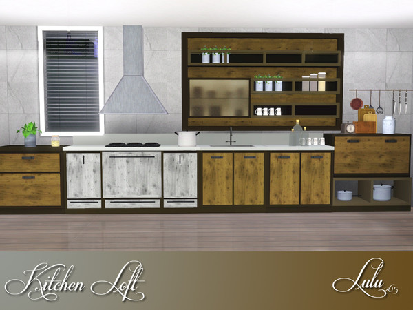 Sims 3 — Kitchen Loft by Lulu265 — Kitchen Loft is modern kitchen design. Solid wood and wooden materials, metal and