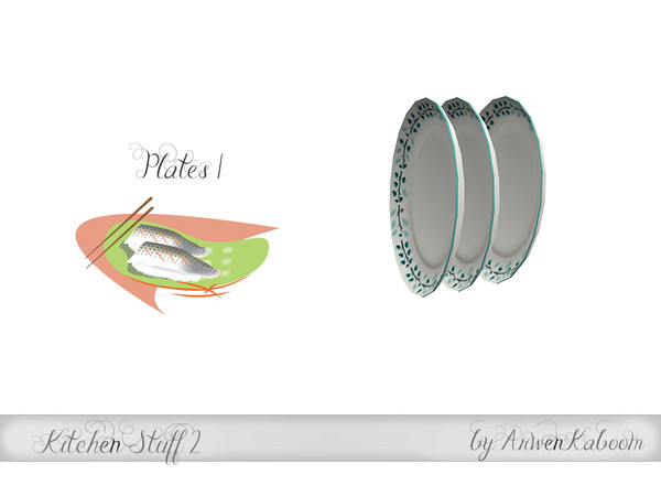 Sims 4 — Kitchen Stuff 2 - Plates 1 by ArwenKaboom — Plates number 1 that correspond with the slot on the shelf. It goes