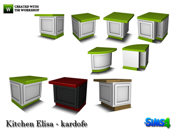 Sims 4 — kardofe_Kitchen Elisa_Island Counter by kardofe — Island counter 7 and 3 different variations recolores