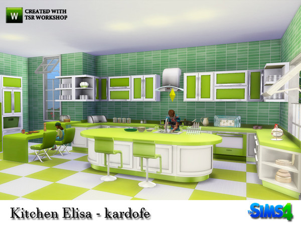 Sims 4 — kardofe_Kitchen Elisa by kardofe — Kitchen in three different colors, made of countertop, wall unit, island,