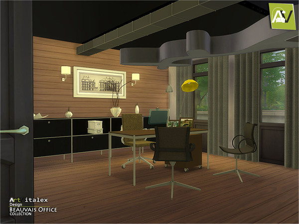 Sims 4 — Beauvais Office by ArtVitalex — - Beauvais Office - ArtVitalex@TSR, Mar 2016 - All objects three has a different