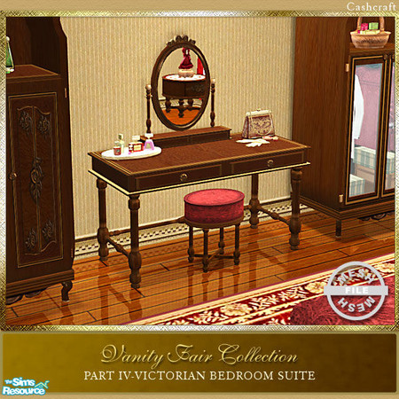 Sims 2 — Vanity Fair Bedroom - Vanity Table Mesh by Cashcraft — Part IV of the Vanity Fair Collection is the master