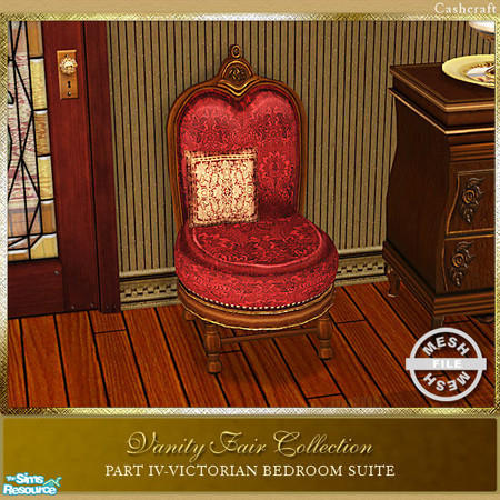 Sims 2 — Vanity Fair Bedroom - Slipper Armchair Mesh by Cashcraft — Part IV of the Vanity Fair Collection is the master