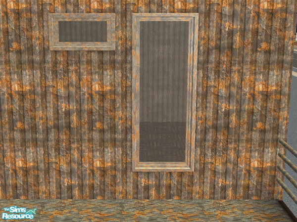 Sims 2 — Rusty oblong plate window by hatshepsut — Part of the Rusty Build Set.