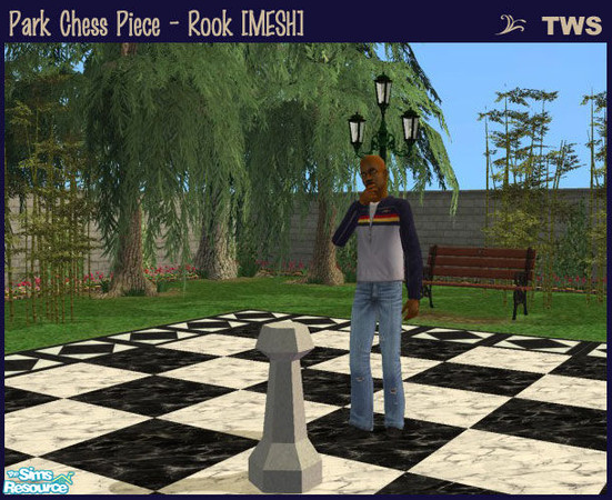 Sims 2 — Park Chess Piece - Rook [MESH] by wildstar24 — Large rook chess piece.