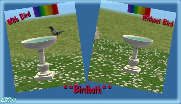 Sims 2 — Bird Bath with Bird - Mesh by simscom — Brought to you by the Sims2 Community Project...Please enjoy this set we