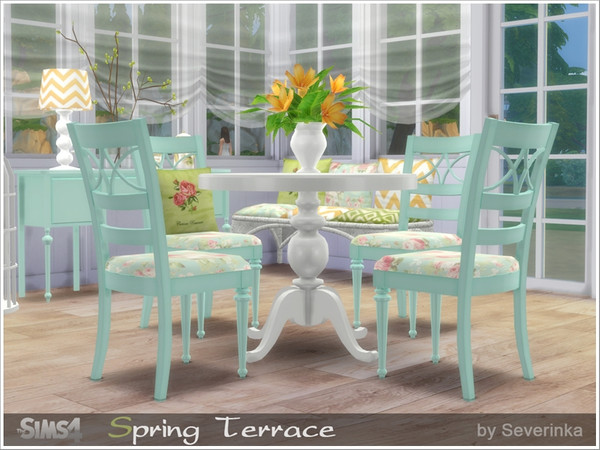 Sims 4 — Spring Terrace by Severinka_ — Set building objects, the furniture and decor to design terraces, verandas or