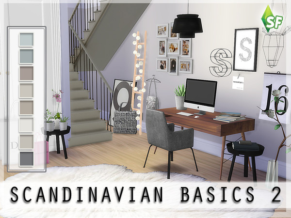 Sims 4 — Scandinavian Basics II by SimFabulous2 — Download information: Wall Type: Paneling/Wallpaper Recolors: 8 Value: