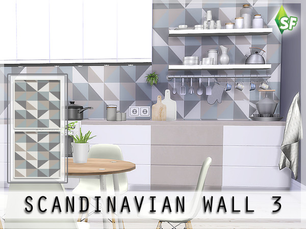 Sims 4 — Scandinavian Wall III by SimFabulous2 — Download information: Wall Type: Wallpaper Recolors: 2 Value: 20