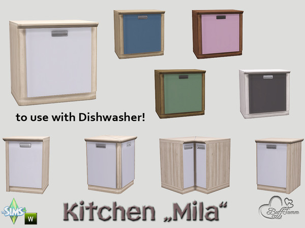 Sims 4 — Kitchen Mila Counter for Dishwasher by BuffSumm — Part of the *Kitchen Mila* Created by BuffSumm @ TSR