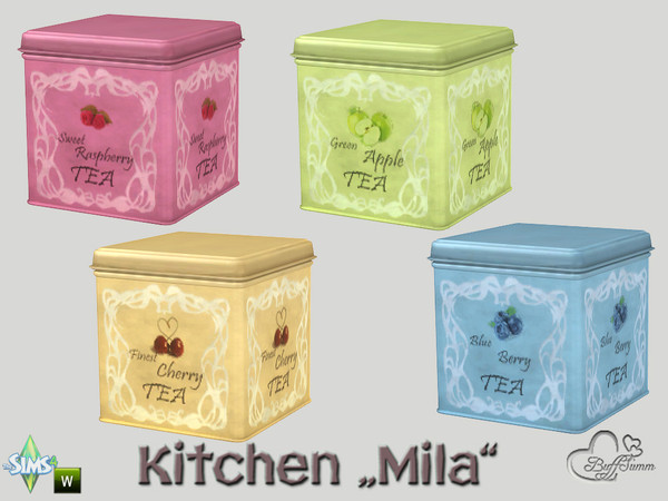 Sims 4 — Kitchen Clutter Mila Tea Box by BuffSumm — Part of the *Kitchen Clutter Mila* Created by BuffSumm @ TSR