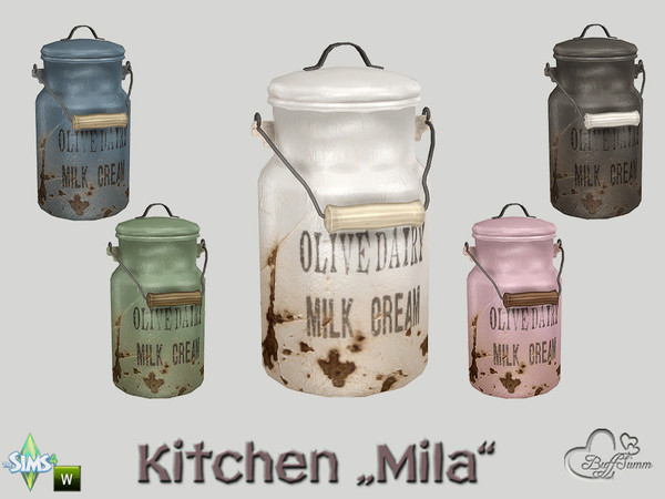 Sims 4 — Kitchen Clutter Mila Milkcan by BuffSumm — Part of the *Kitchen Clutter Mila* Created by BuffSumm @ TSR