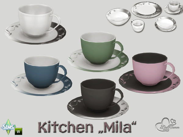 Sims 4 — Kitchen Clutter Mila Cup on Plate by BuffSumm — Part of the *Kitchen Clutter Mila* Created by BuffSumm @ TSR