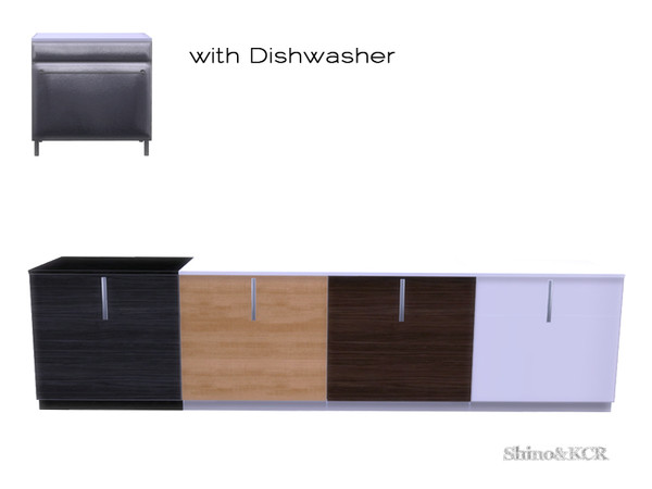 Sims 4 — Kitchen Alobi - Counter 2 by ShinoKCR — The second Counter has a very thin Top in white and just one big door.