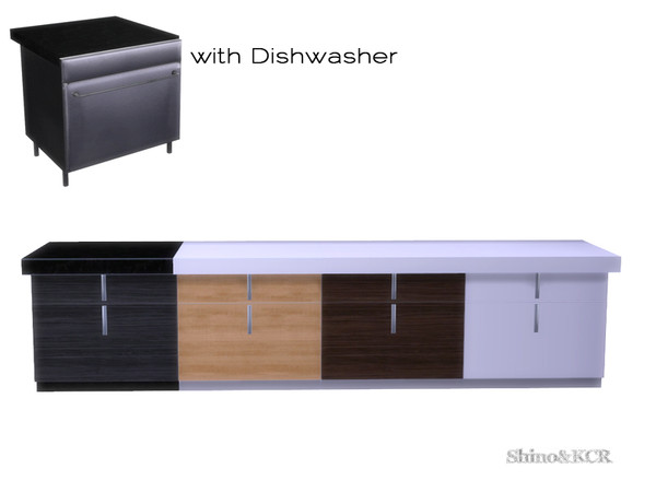 Sims 4 — Kitchen Alobi  - Islandcounter 1 by ShinoKCR — Islandcounter with many variations. Such as a round part. Just