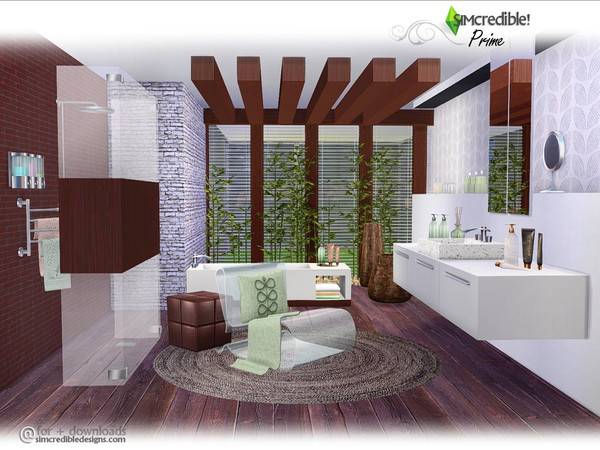 Sims 4 — Prime by SIMcredible! — Bringing to your sims a modern bathroom with 18 new pieces, 3 main colors and several